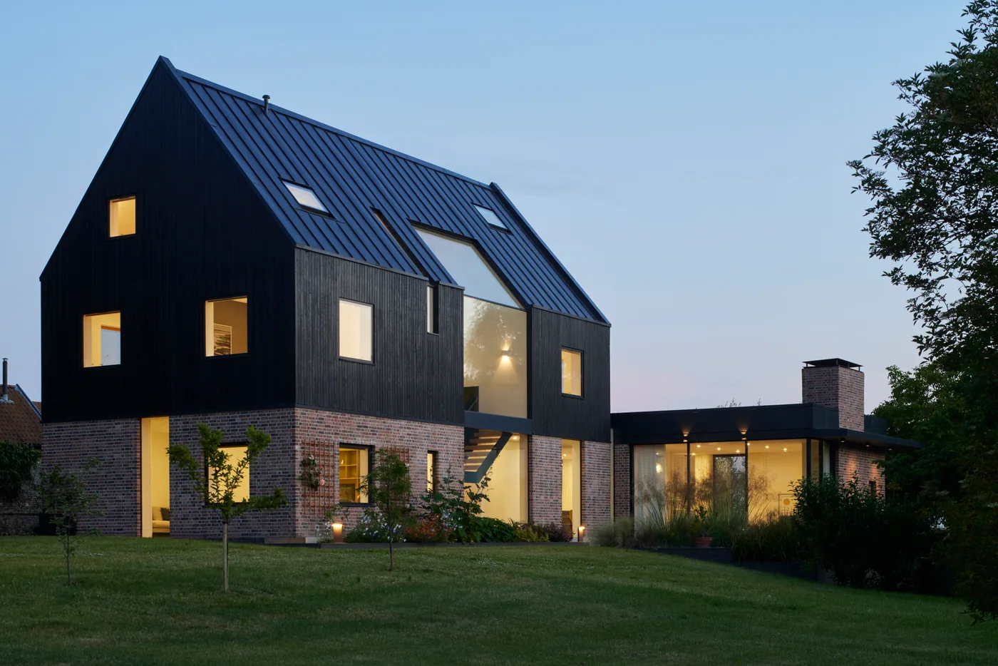 Manor House sliding doors, rooflights, pivot doors project in Ipswich